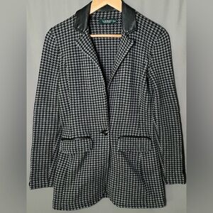 Lauren Ralph Lauren XS Houndstooth Single Button Academia Blazer